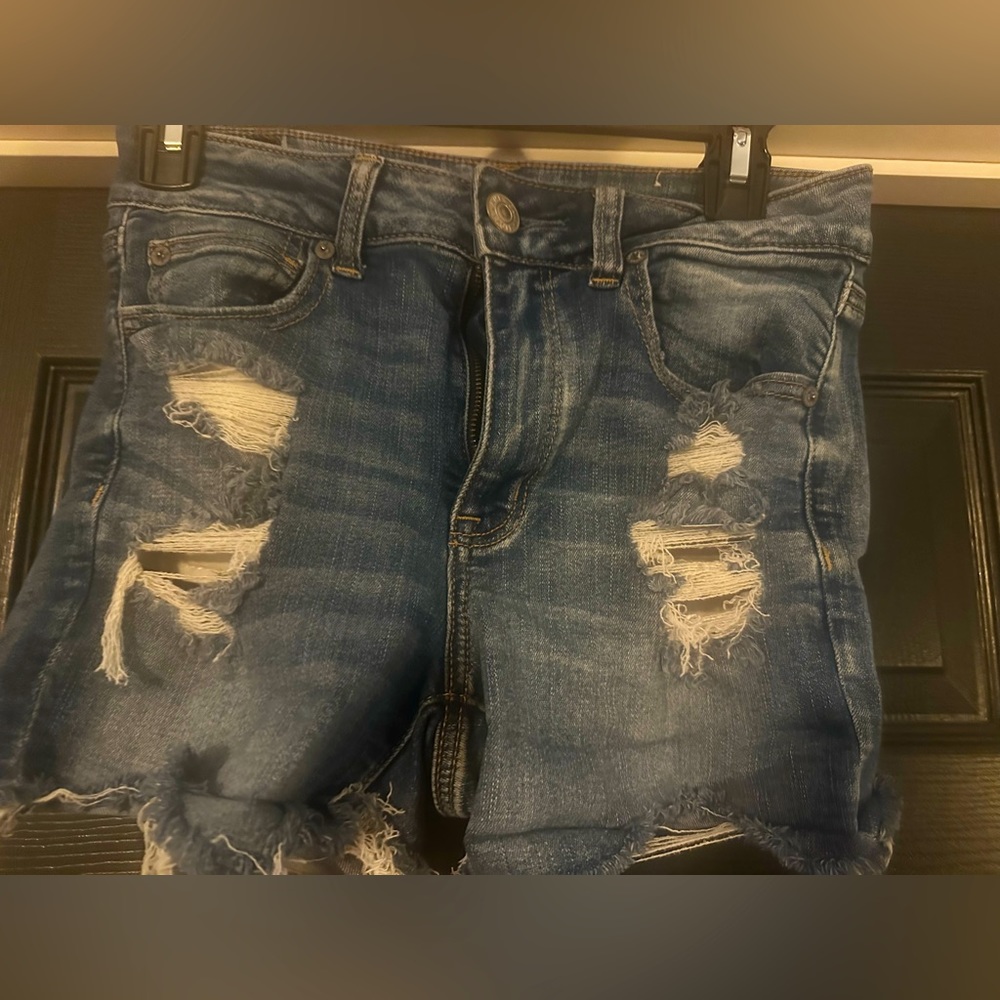 American Eagle Next Level Stretch High Rise Denim Shorts